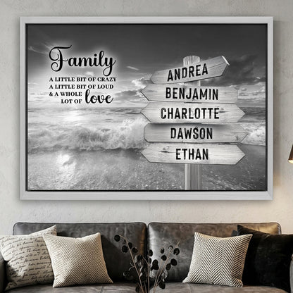 Family Whole Lot Of Love Grey Ocean Sunset Wall Sign