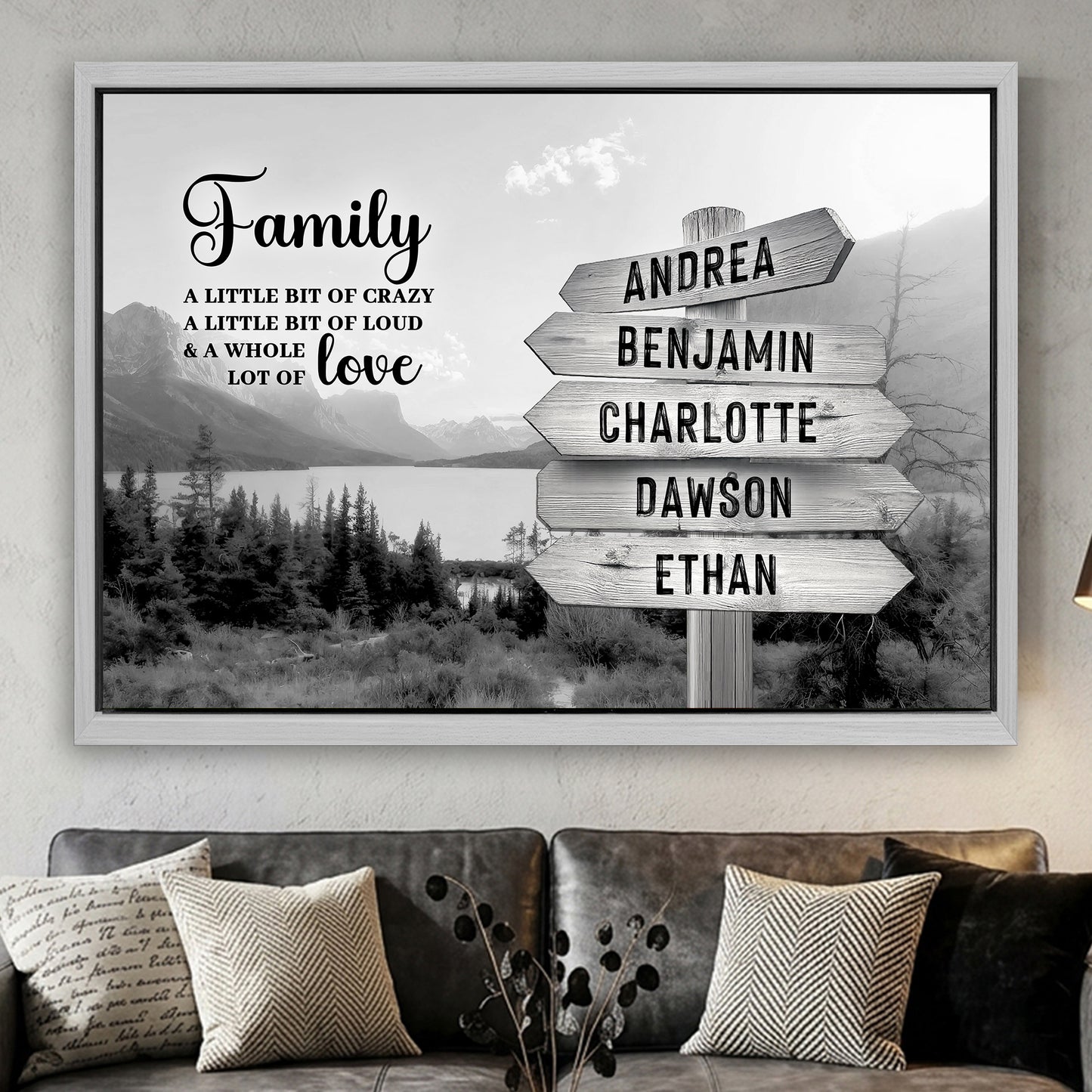 Family Whole Lot Of Love Grey Mountain Wall Sign