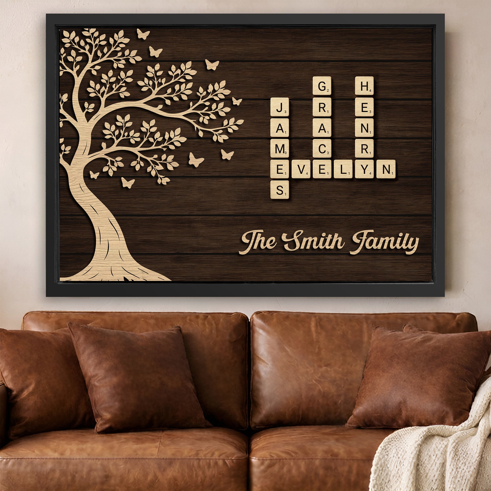 Custom Family Crossword Wall Sign