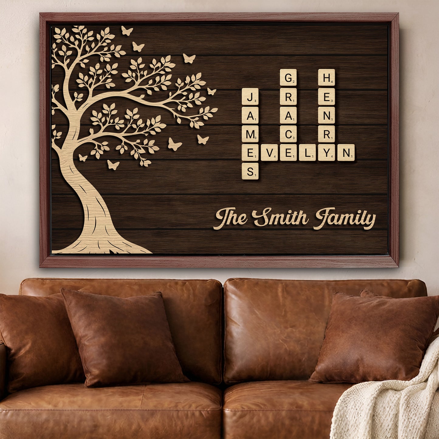 Custom Family Crossword Wall Sign