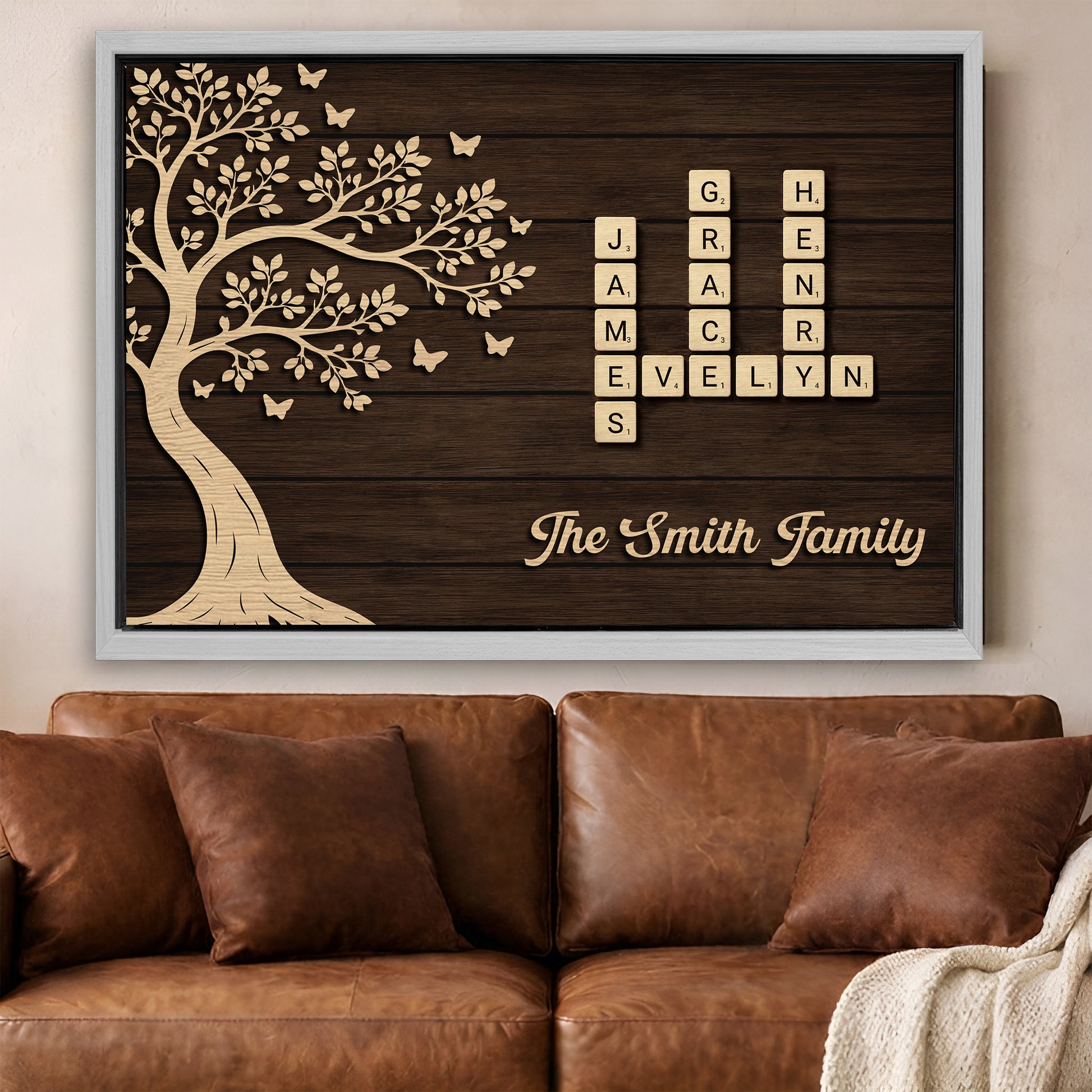 Custom Family Crossword Wall Sign