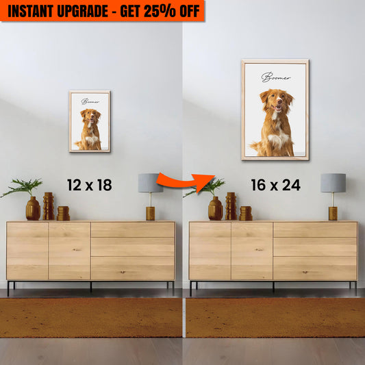 Upgrade Your 18x12 Inches 'Pet Memorial Portrait Watercolor Sign' Canvas To 24x16 Inches Canvas