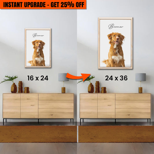Upgrade Your 24x16 Inches 'Pet Memorial Portrait Watercolor Sign' Canvas To 36x24 Inches Canvas