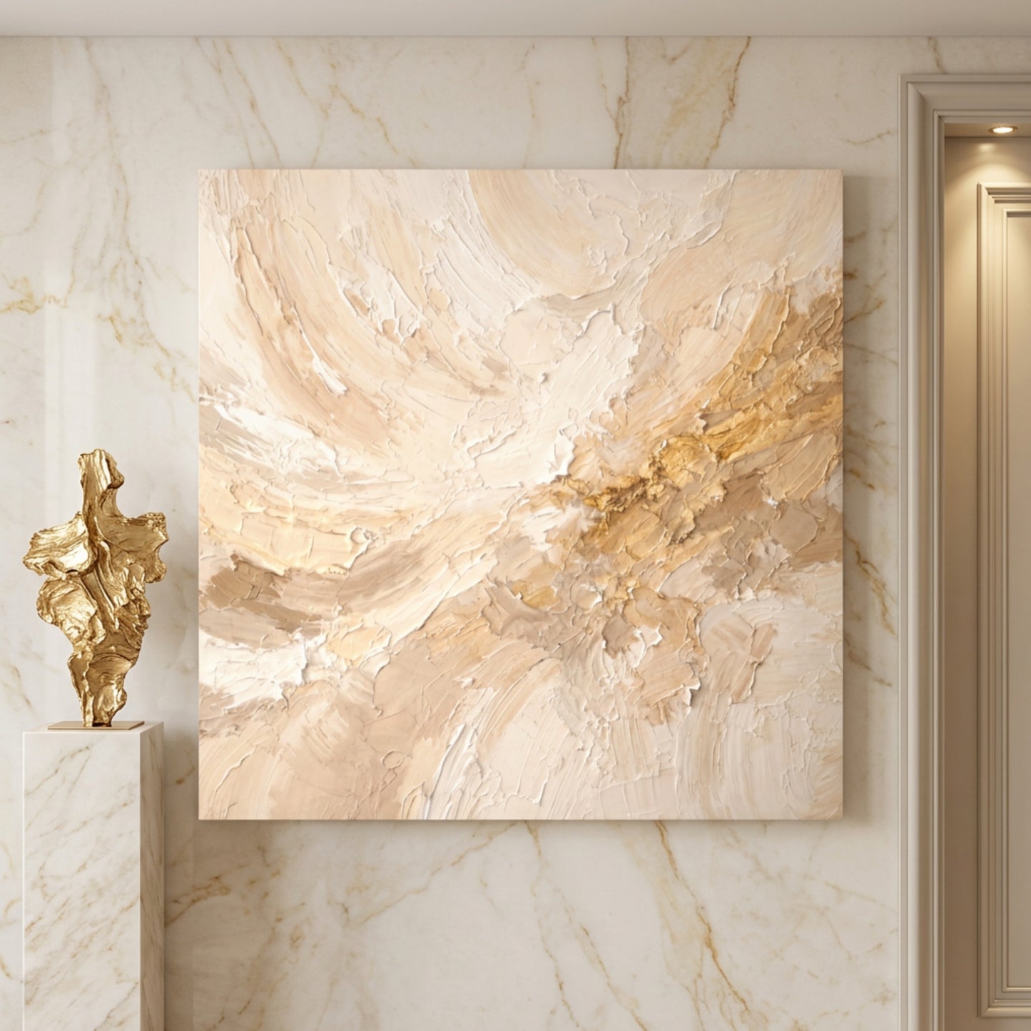 Warm Neutral Abstract — Palette Knife