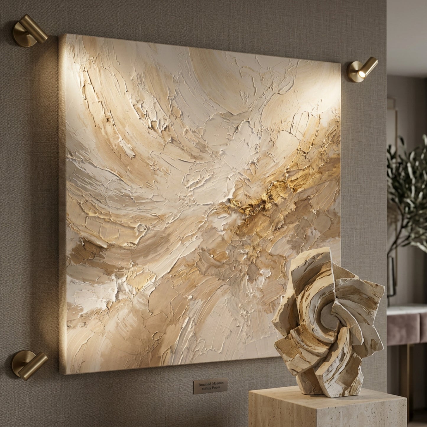 Warm Neutral Abstract — Palette Knife