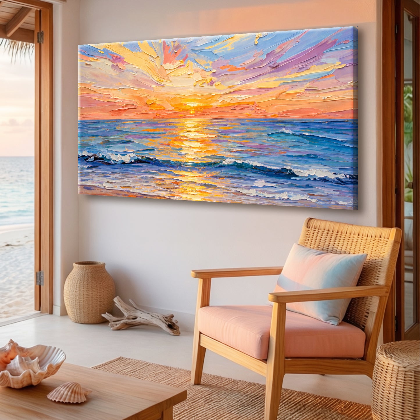 Pastel Ocean Sunset Impression