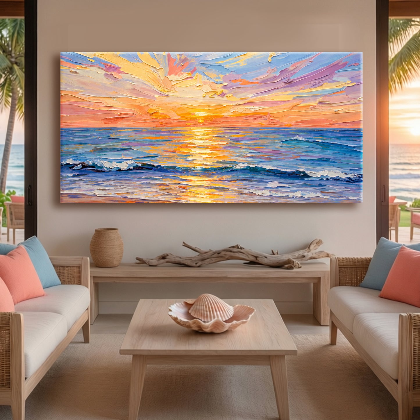 Pastel Ocean Sunset Impression