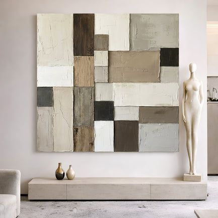 Neutral Grid Patchwork Wall Art II