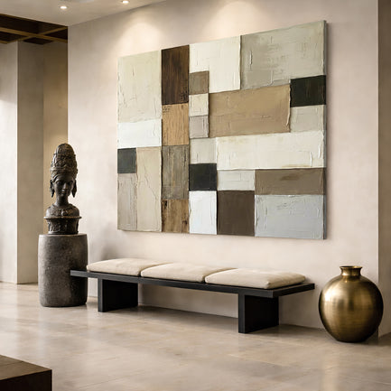 Neutral Grid Patchwork Wall Art II