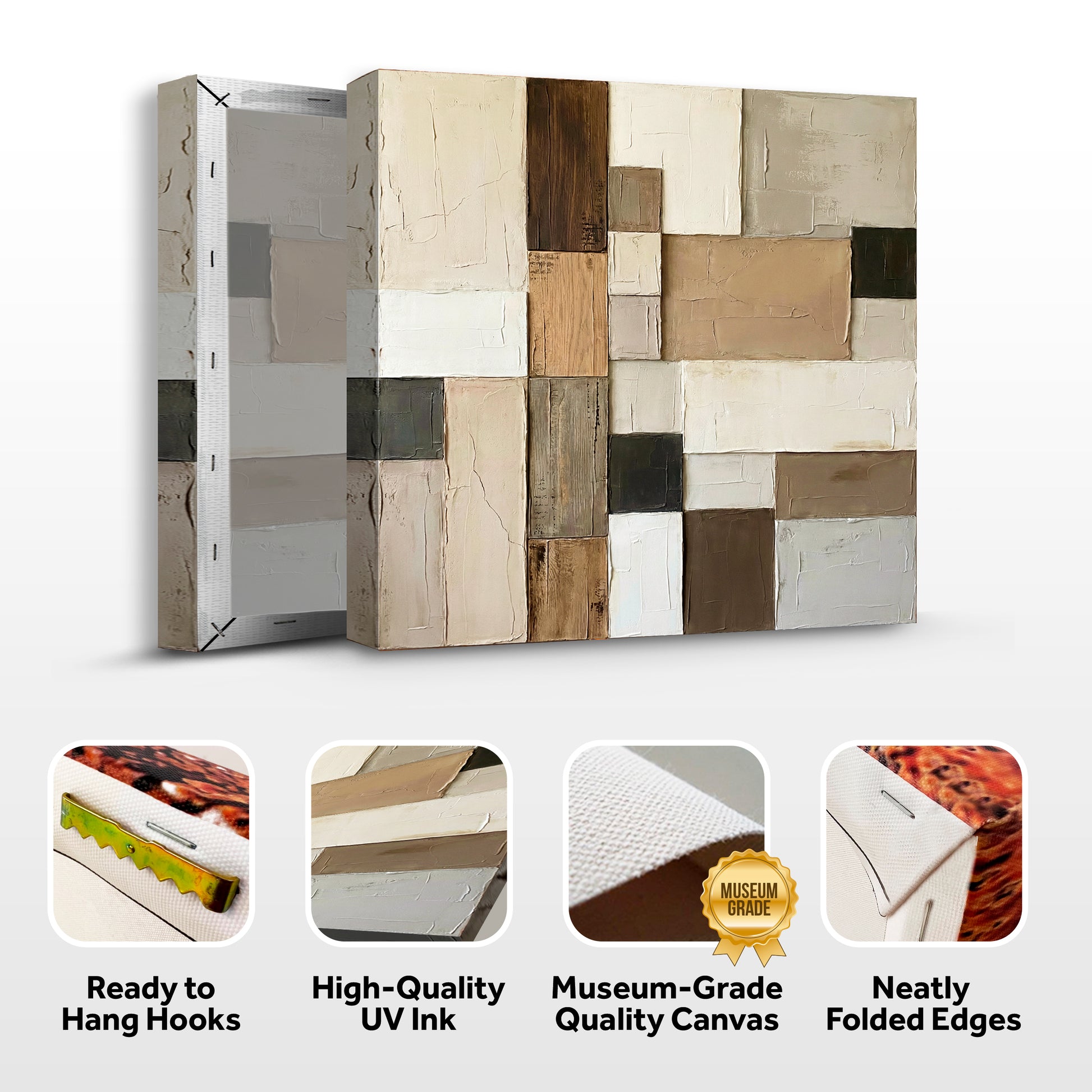 Neutral Grid Patchwork Wall Art II