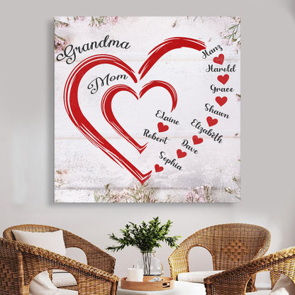 Personalize Mothers Hearts Wall Sign