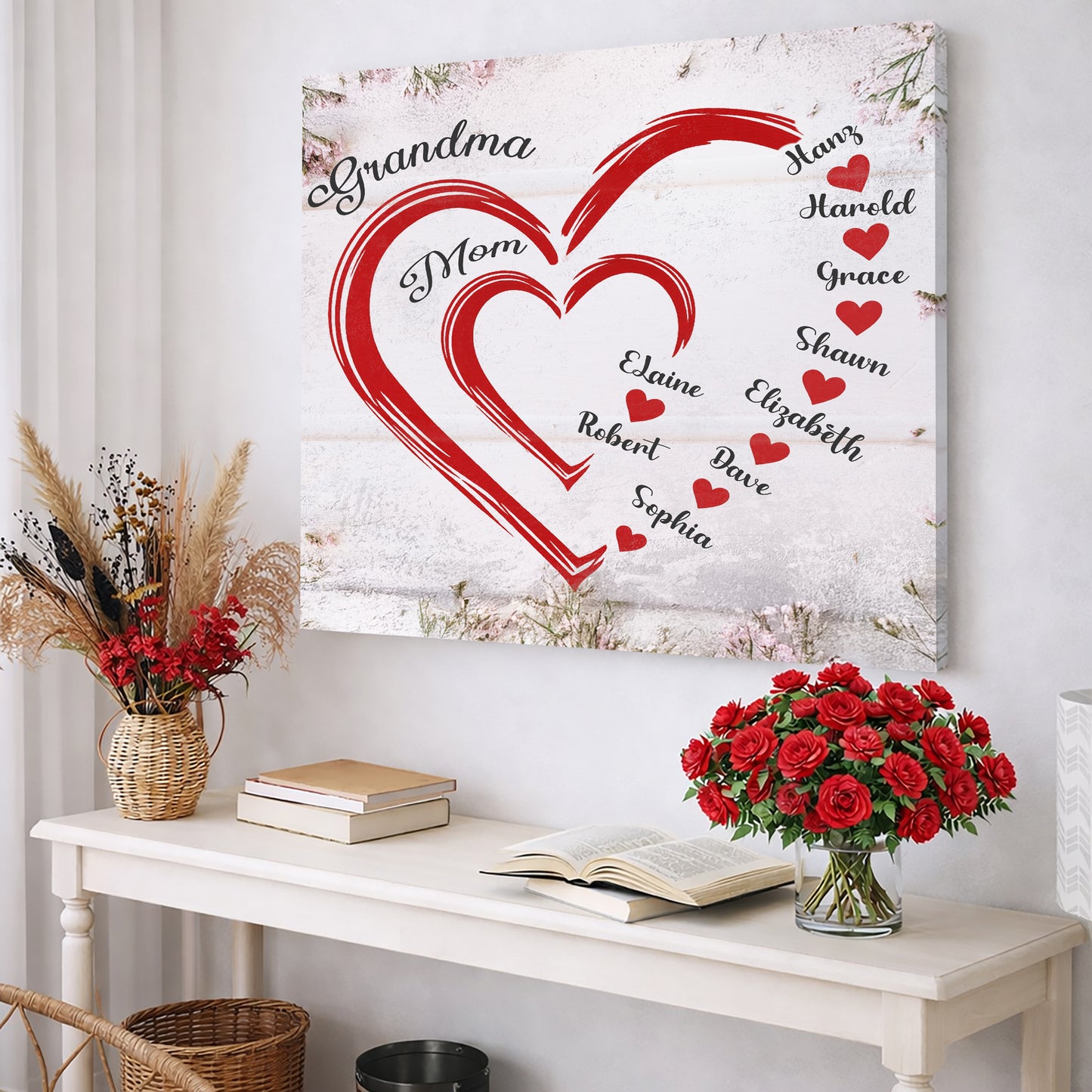 Personalize Mothers Hearts Wall Sign