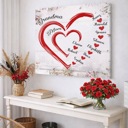Personalize Mothers Hearts Wall Sign