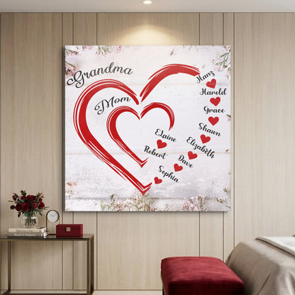 Personalize Mothers Hearts Wall Sign