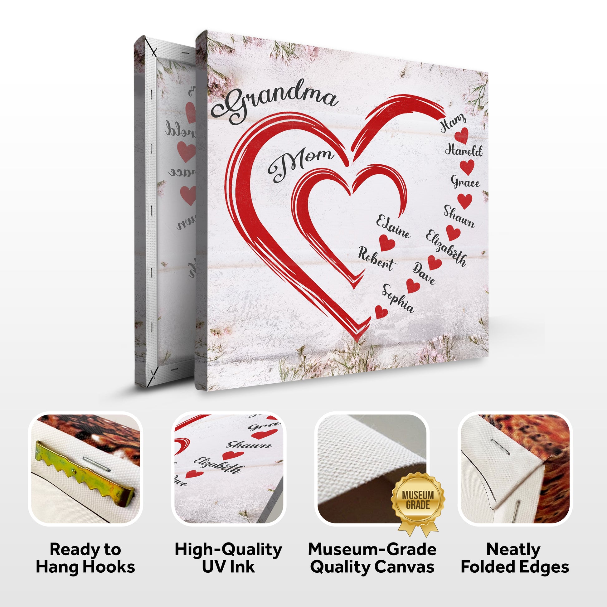 Personalize Mothers Hearts Wall Sign