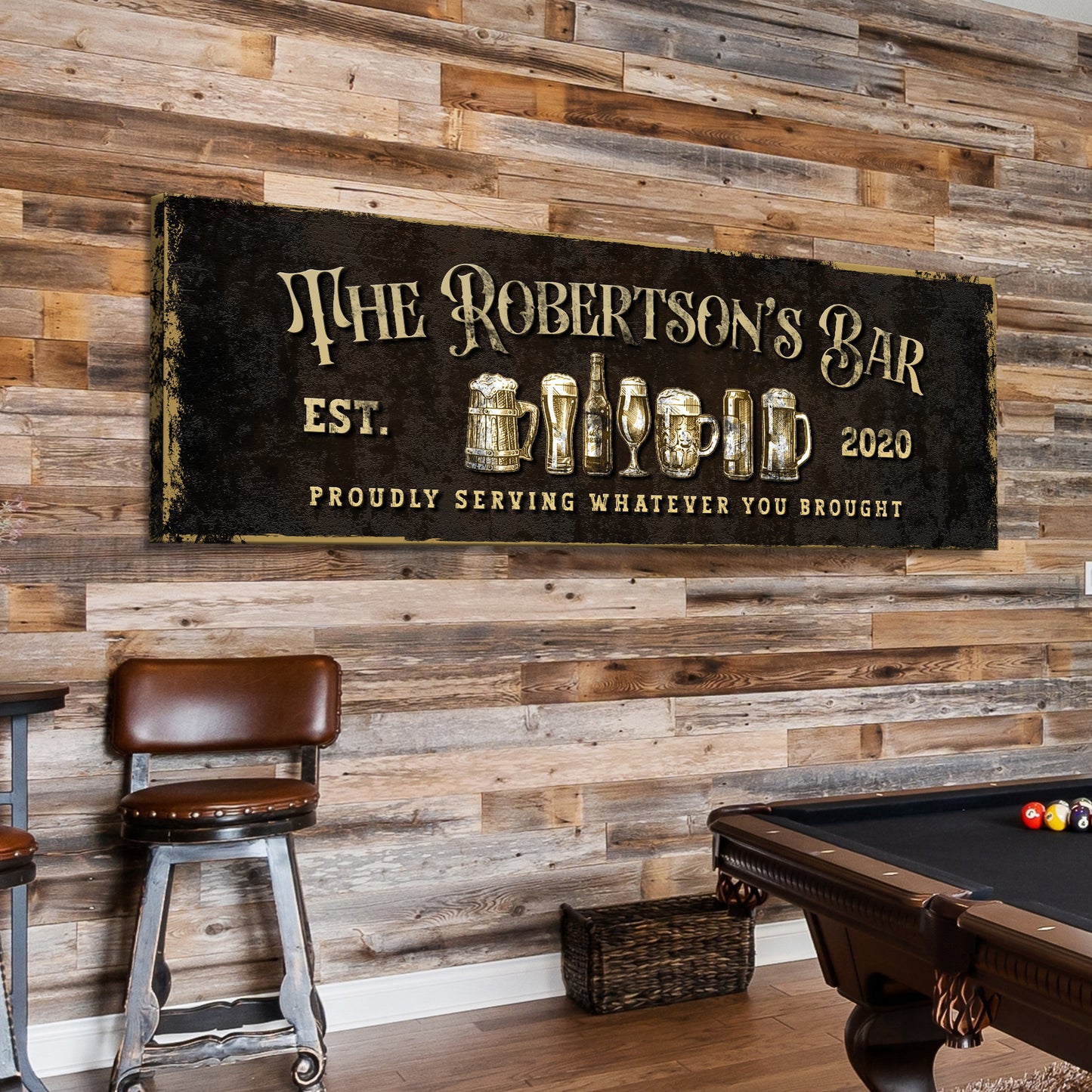 Personalized Bar Sign III Style 2 - Image by Tailored Canvases