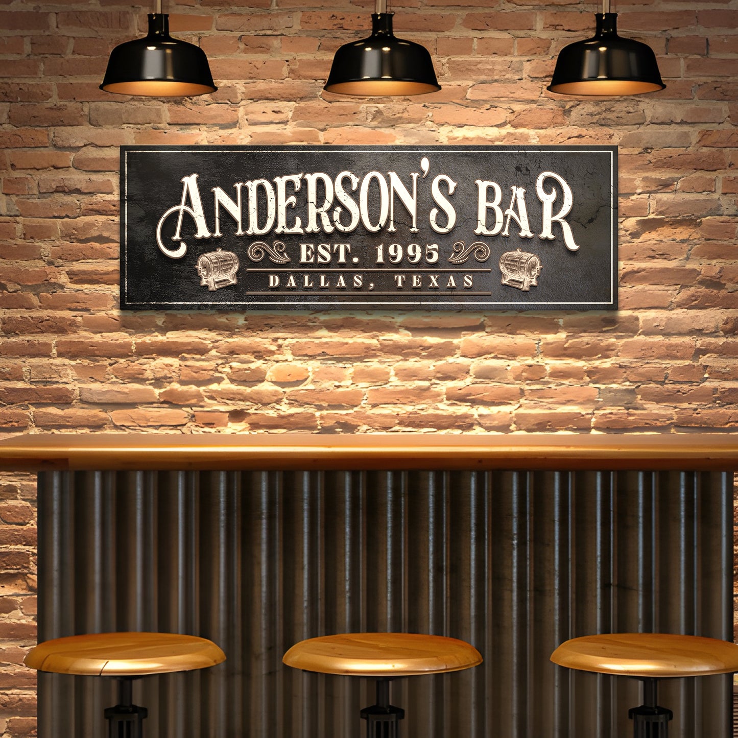 Personalized Bar Sign II Style 1 - Image by Tailored Canvases