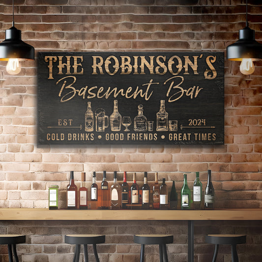 Personalized Basement Bar Sign III - Image by Tailored Canvases