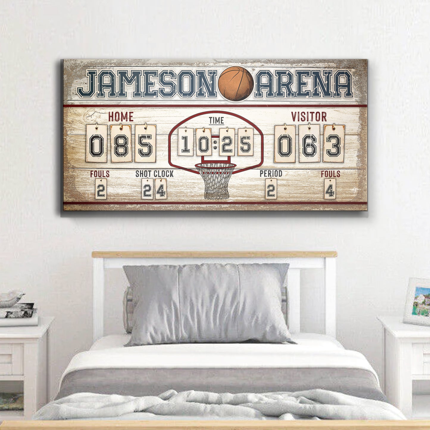 Personalized Basketball Scoreboard Sign Style 1 - Image by Tailored Canvases