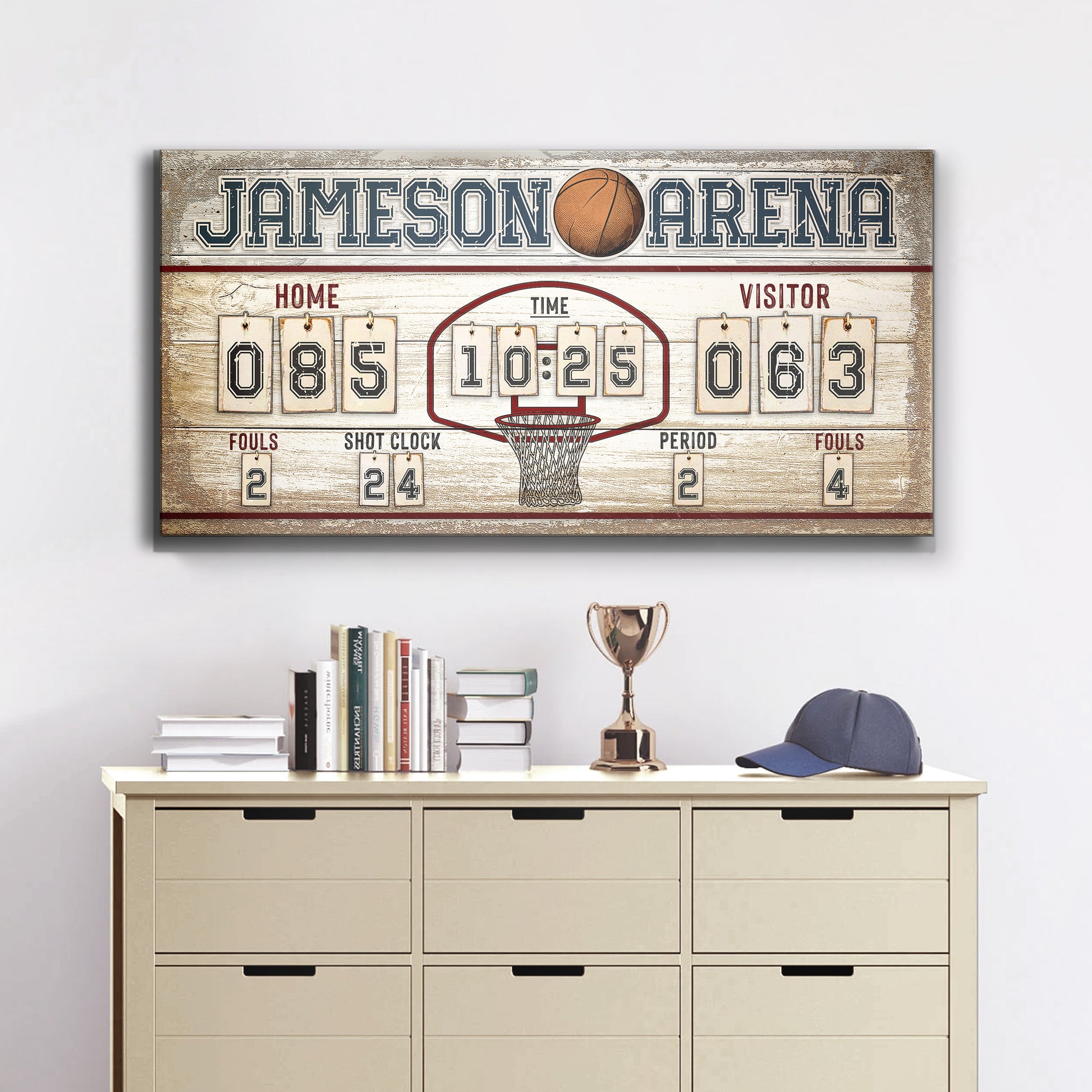 Personalized Basketball Scoreboard Sign Style 2 - Image by Tailored Canvases