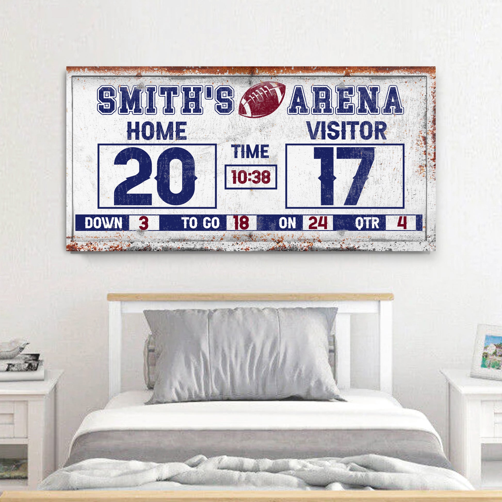 Personalized Football Scoreboard Sign Style 1 - Image by Tailored Canvases