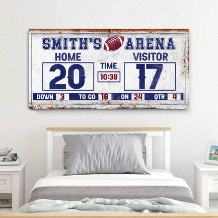 Personalized Football Scoreboard Sign  - Image by Tailored Canvases