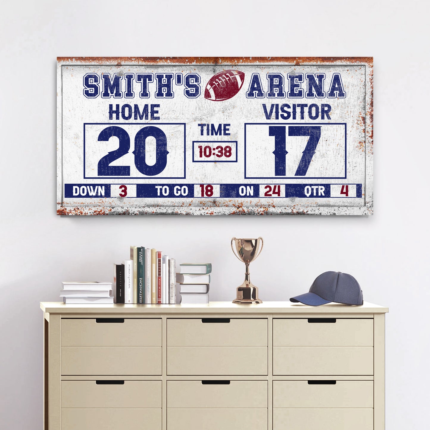 Personalized Football Scoreboard Sign Style 2 - Image by Tailored Canvases