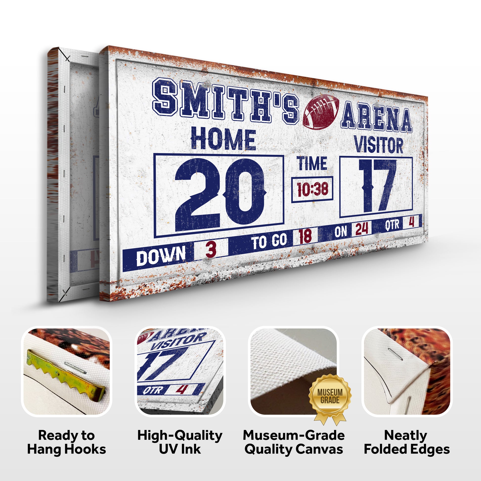 Personalized Football Scoreboard Sign Specs - Image by Tailored Canvases