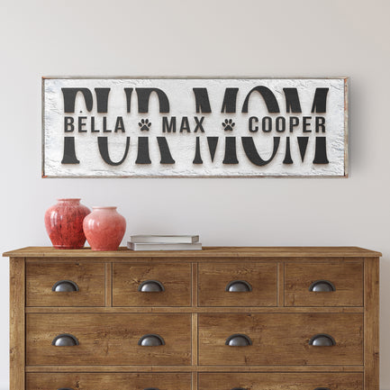 Personalized Fur Mom Sign  - Image by Tailored Canvases