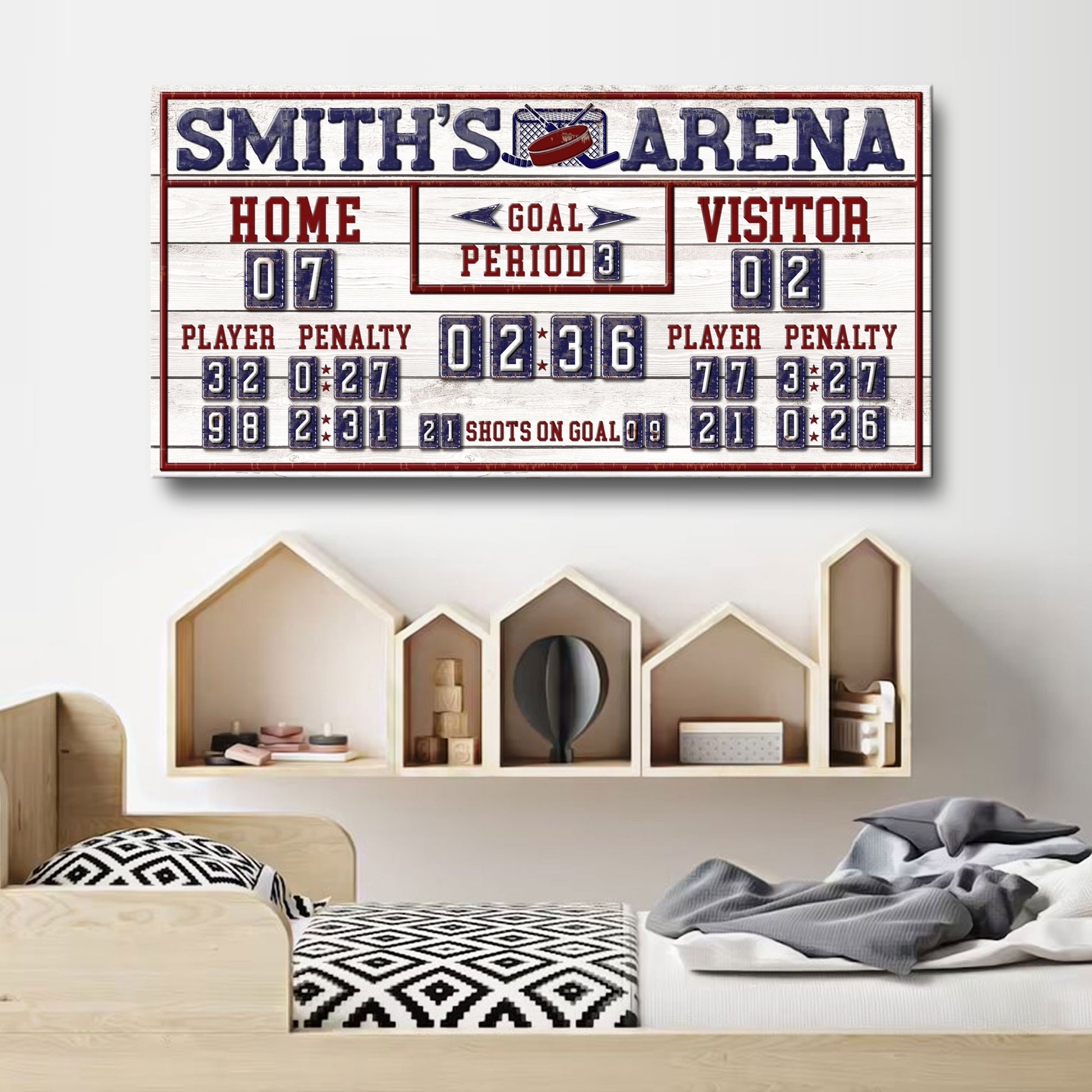 Personalized Hockey Scoreboard Sign Style 2 - Image by Tailored Canvases