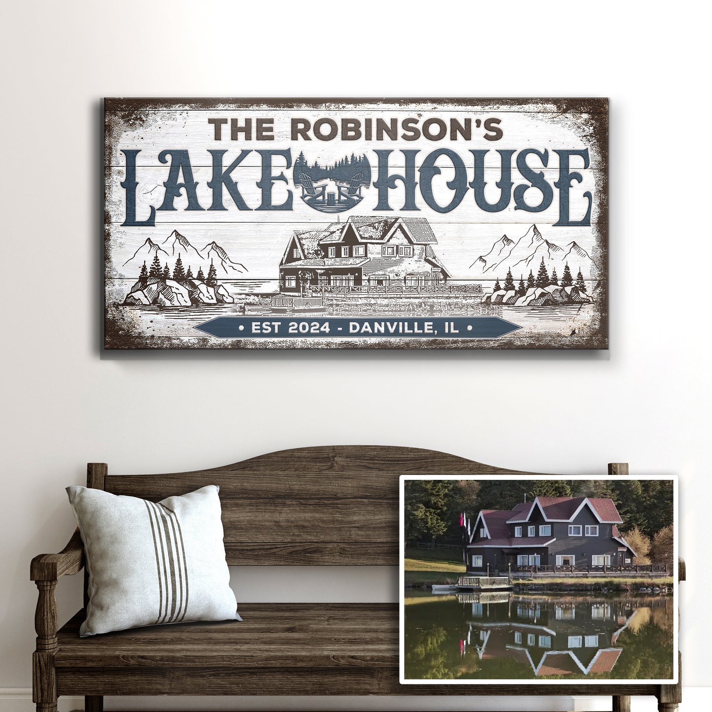 Personalized Lake House Sign II  - Image by Tailored Canvases