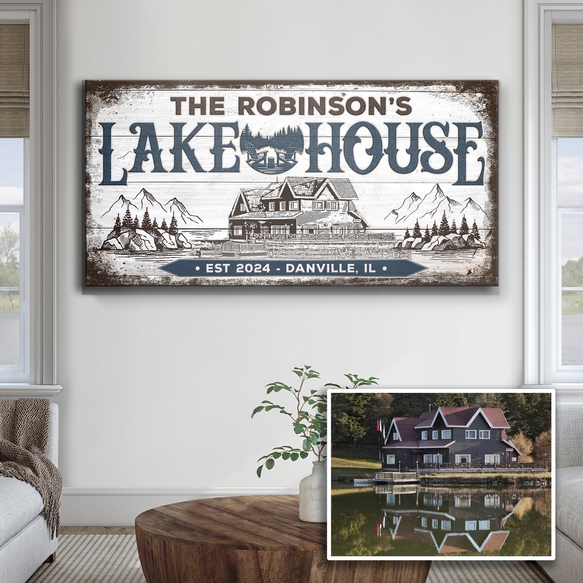 Personalized Lake House Sign II Style 2 - Image by Tailored Canvases