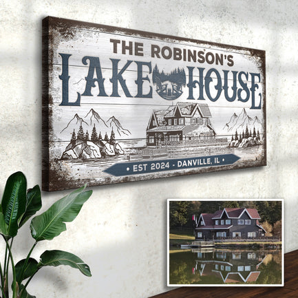 Personalized Lake House Sign II - Image by Tailored Canvases