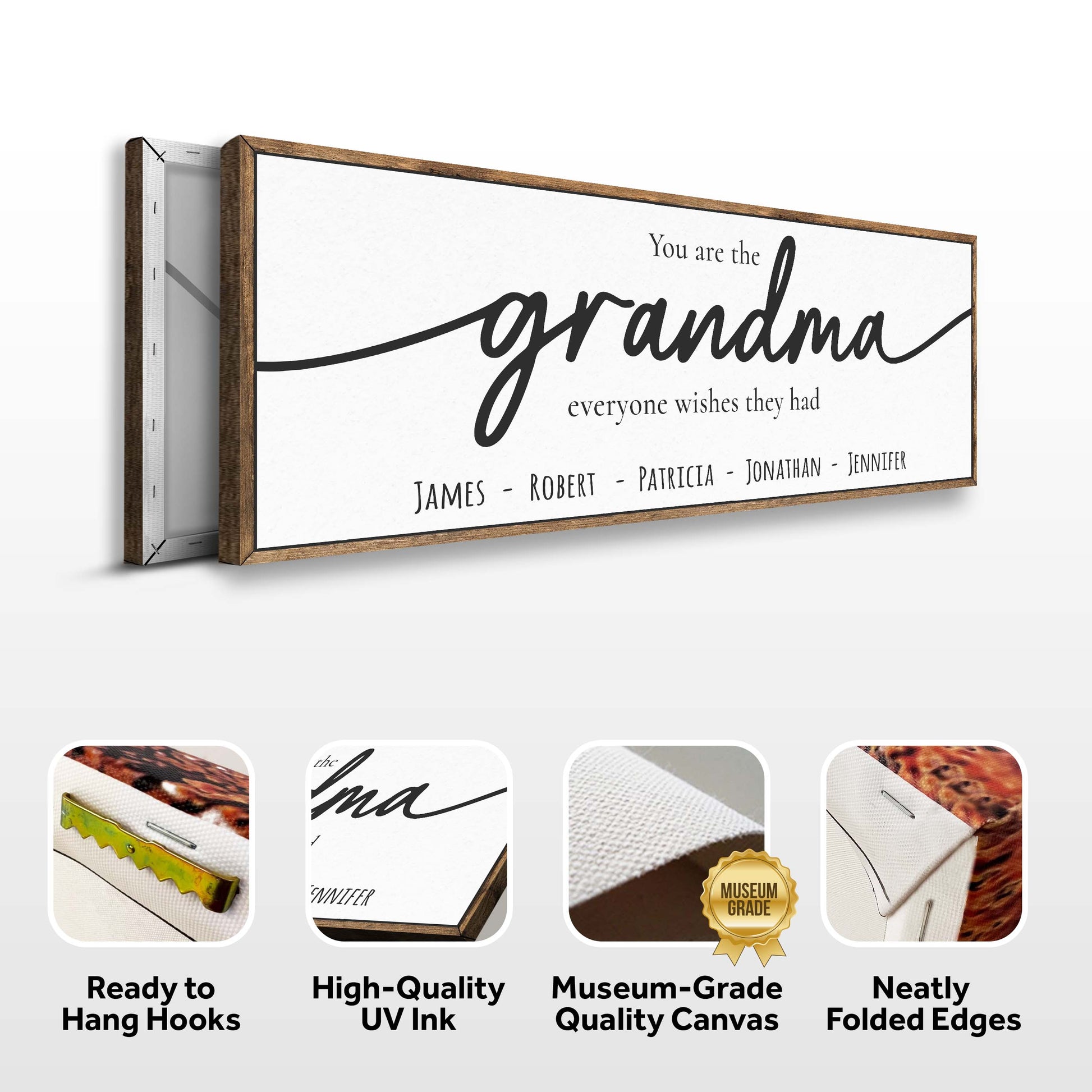 Personalized Mothers Day Gift for Grandma Sign Specs - Image by Tailored Canvases