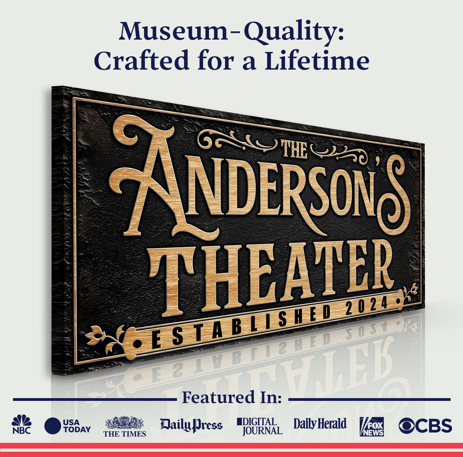 Personalized Theater Sign Quality  - Image by Tailored Canvases