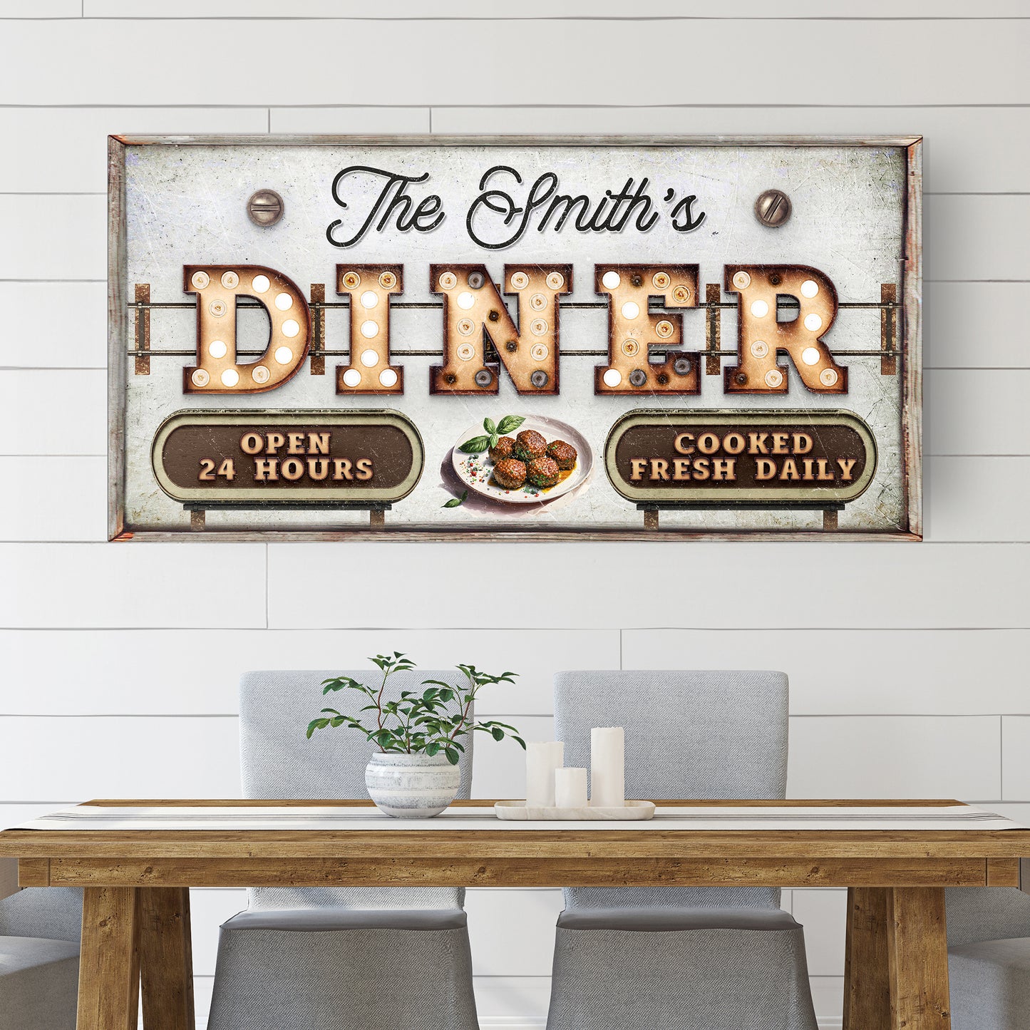 Personalized Vintage Diner Sign Style 1 - Image by Tailored Canvases