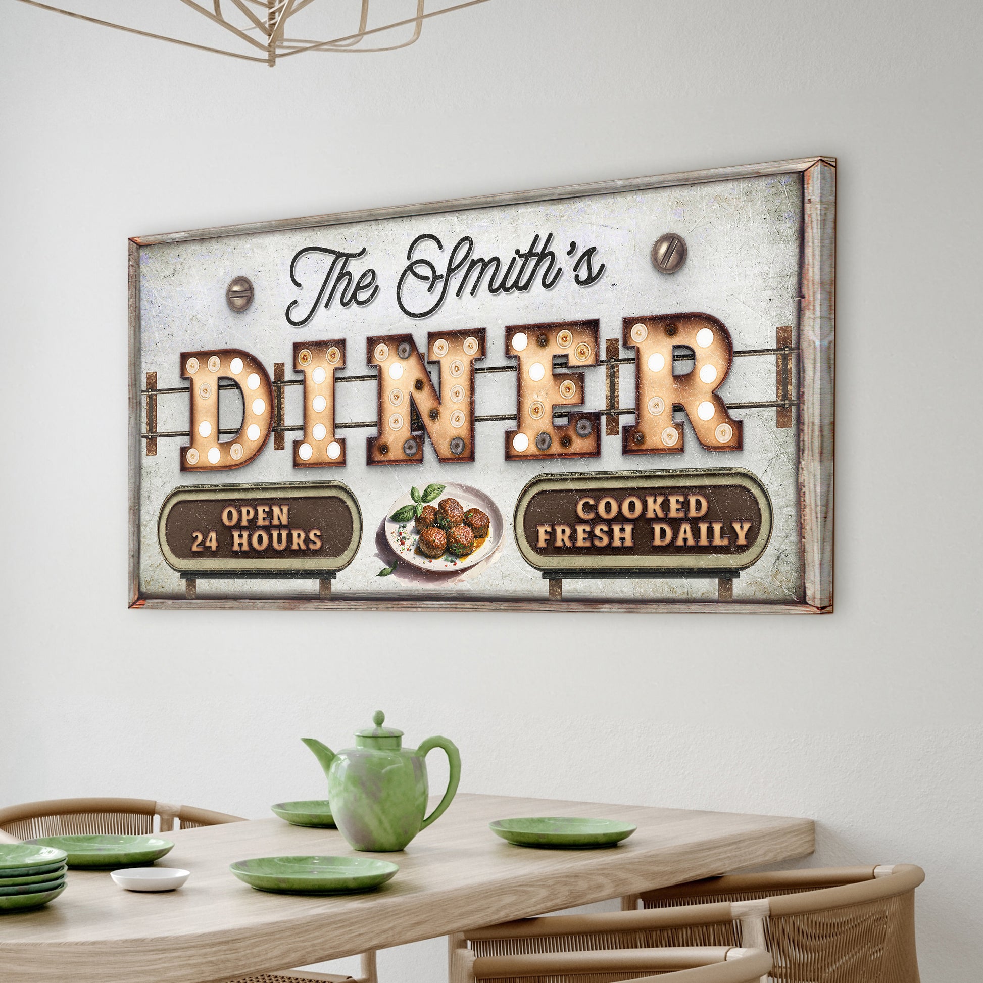 Personalized Vintage Diner Sign  - Image by Tailored Canvases