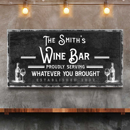 Personalized Wine Bar Sign  - Image by Tailored Canvases