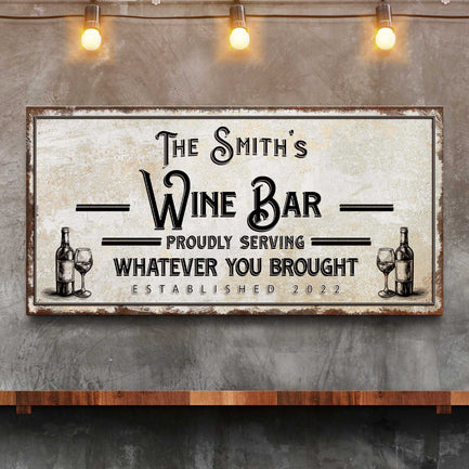 Personalized Wine Bar Sign II  - Image by Tailored Canvases