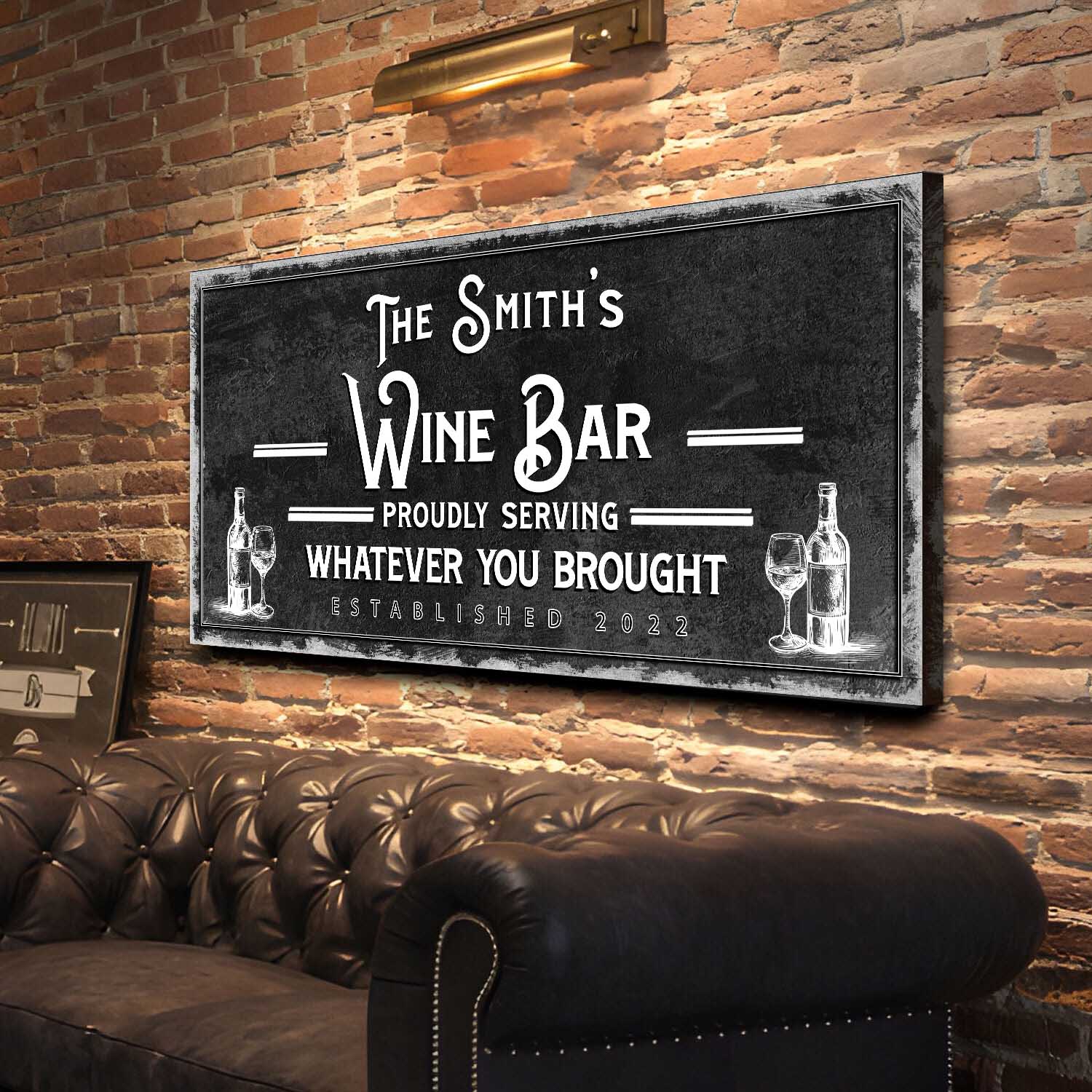 Personalized Wine Bar Sign Style 2 - Image by Tailored Canvases