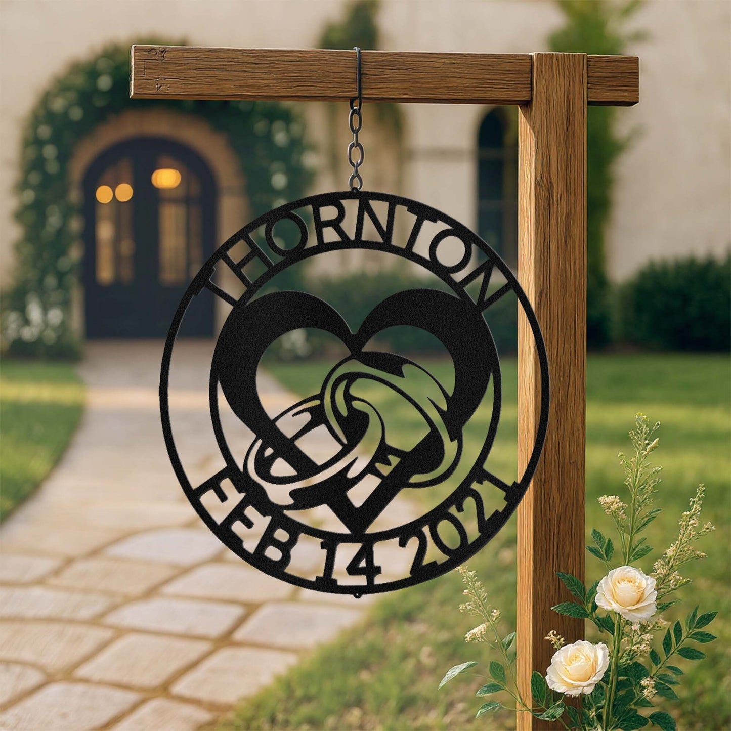 Engagement Monogram - Steel Sign