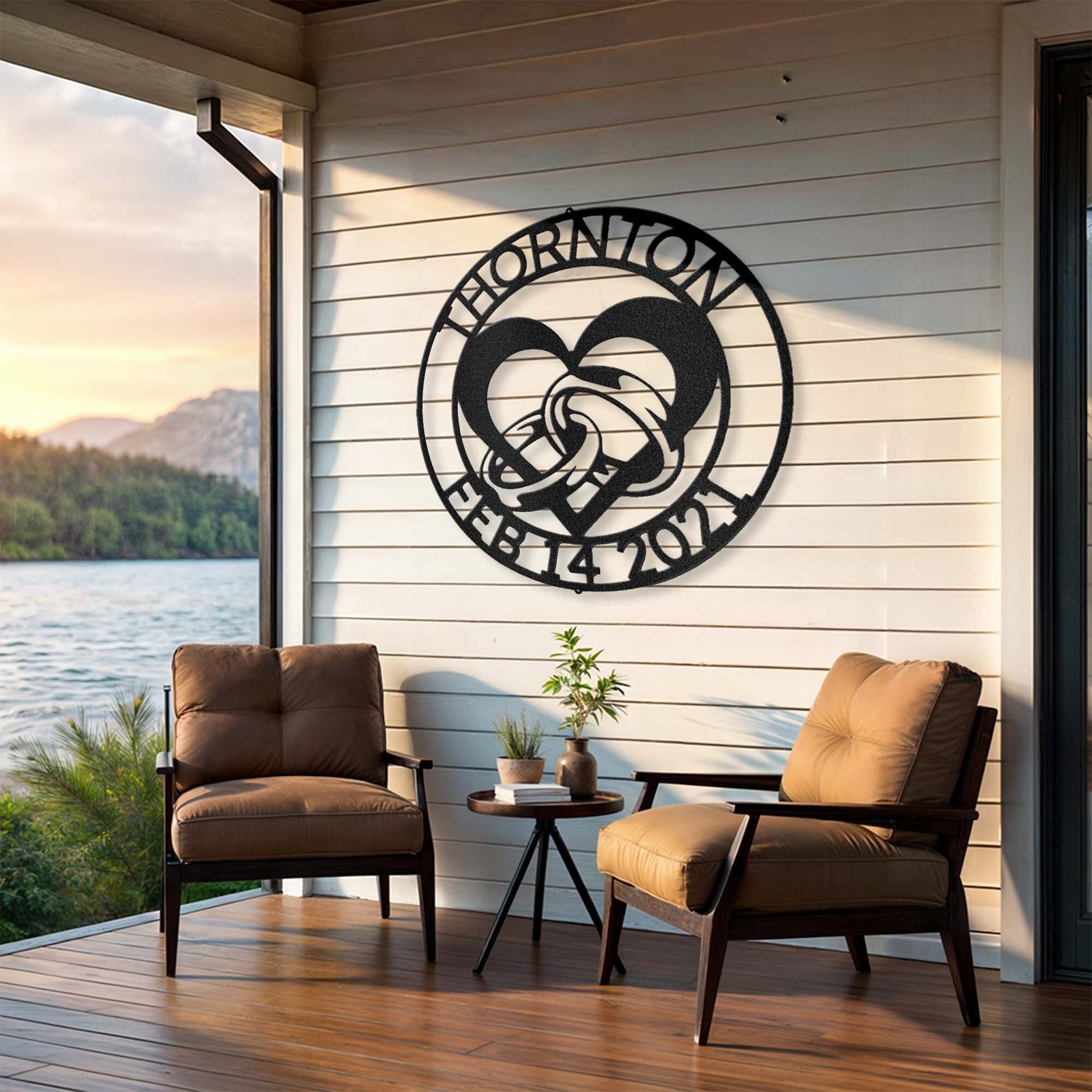 Engagement Monogram - Steel Sign