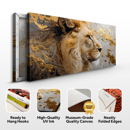 Golden-eyed Lion Abstract Wall Art