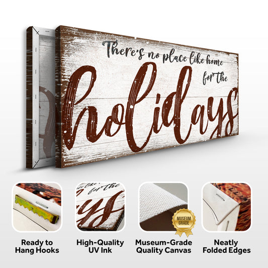 There's No Place Like Home for The Holidays Christmas Sign - Image by Tailored Canvases
