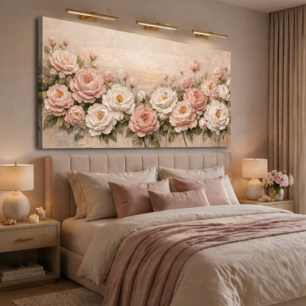 Rose Garden — White And Blush On Warm Cream