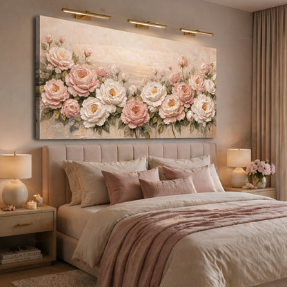 Rose Garden — White And Blush On Warm Cream