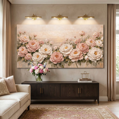 Rose Garden — White And Blush On Warm Cream