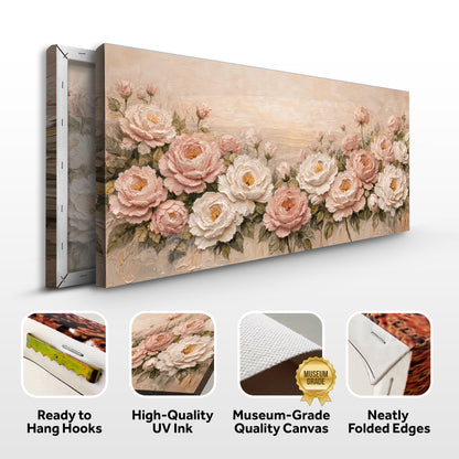 Rose Garden — White And Blush On Warm Cream