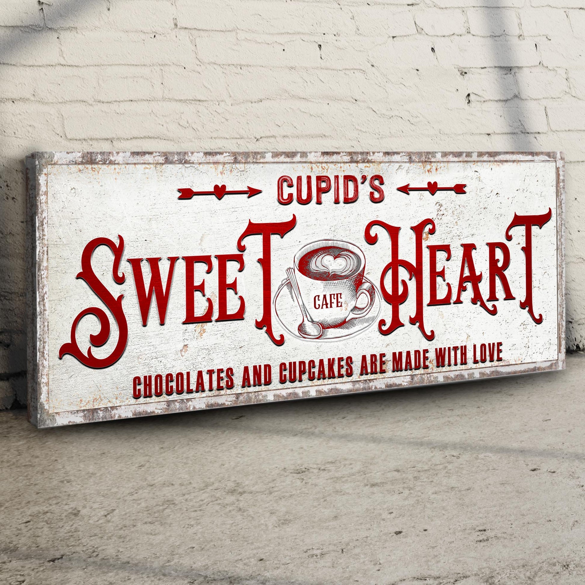 Rustic Cupid's Sweetheart Vintage Sign  - Image by Tailored Canvases