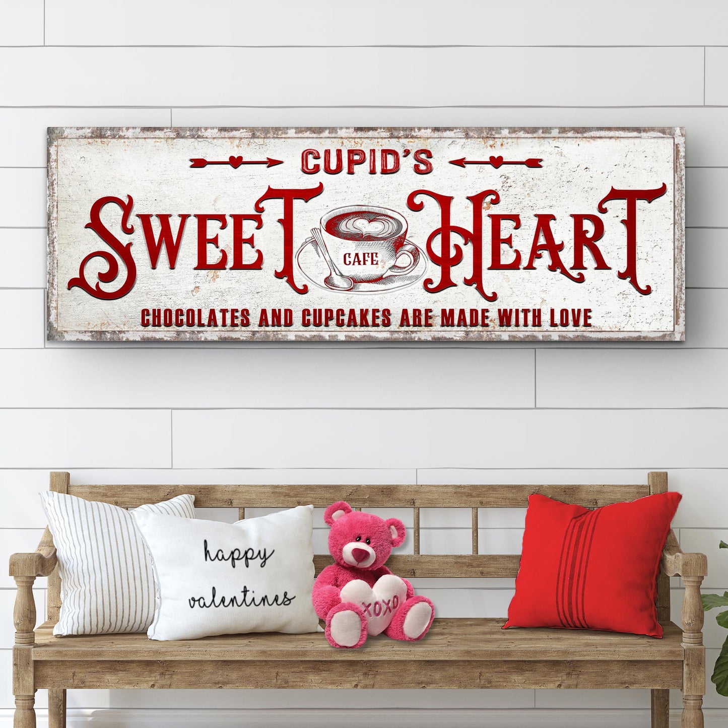 Rustic Cupid's Sweetheart Vintage Sign Style 2 - Image by Tailored Canvases